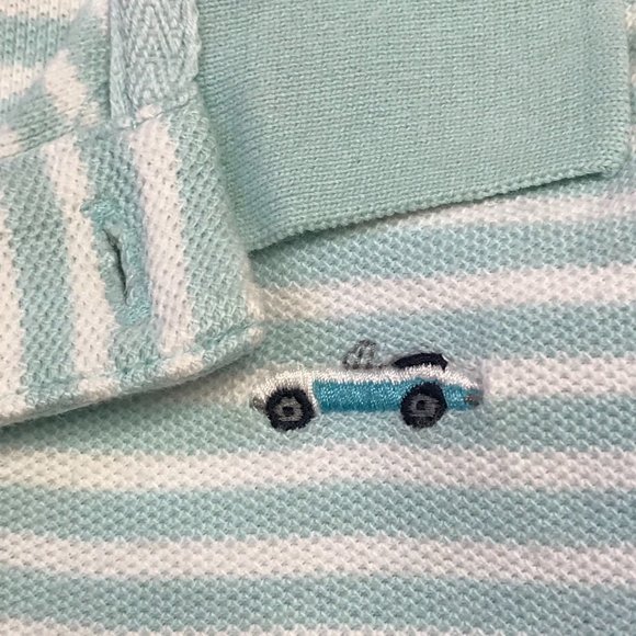 Janie and Jack Boys Polo Shirt and One Piece Embroidered Dog, Car 18-24 Months - Picture 5 of 10